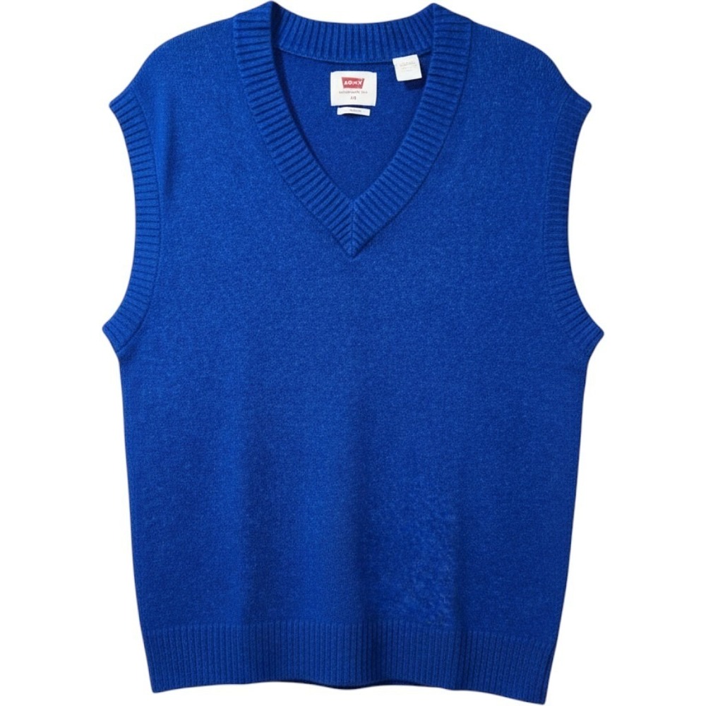 Levis Womens V-Neck Knit Sweater Vest Royal Blue A57420001 XL NWT